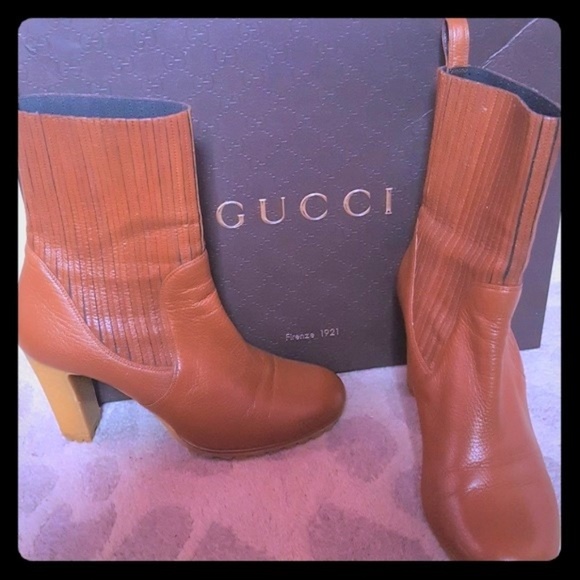 Gucci Shoes - ONSALE50%OFF Authentic Gucci booties Cognac color.